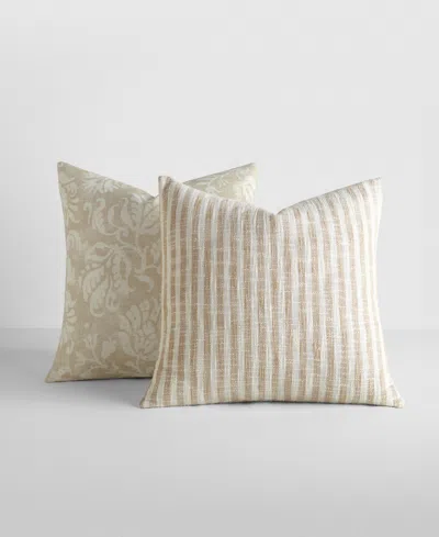 Ienjoy Home Yarn-dyed Pattern 2-pack Decor Pillows, 20" X 20" In Brown