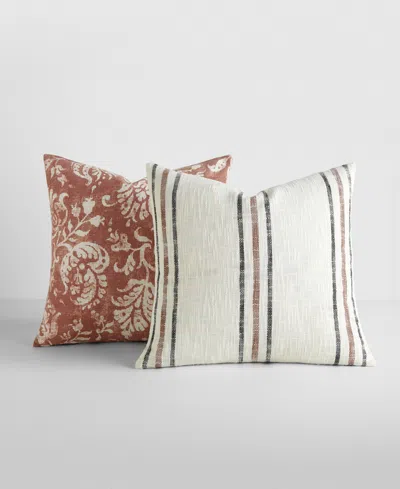 Ienjoy Home Yarn-dyed Pattern 2-pack Decor Pillows, 20" X 20" In Brown