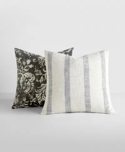 Ienjoy Home Yarn-dyed Pattern 2-pack Decor Pillows, 20" X 20" In Gray