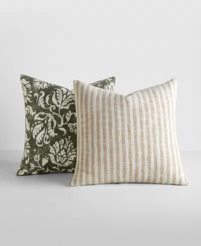 Ienjoy Home Yarn-dyed Pattern 2-pack Decor Pillows, 20" X 20" In Green