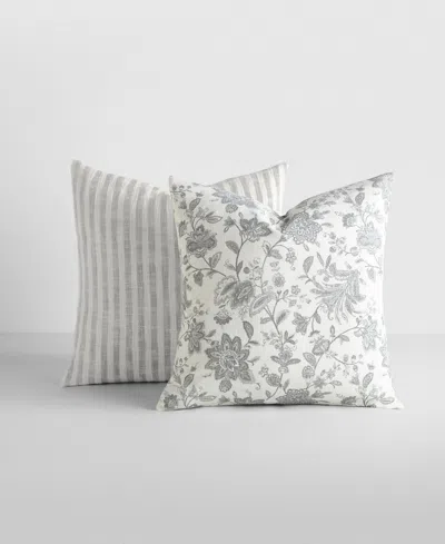 Ienjoy Home Yarn-dyed Patterns 2-pack Decor Pillows, 20" X 20" In Gray