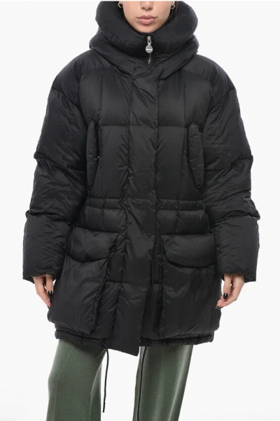 Ienki Ienki Drawstringed Rowena Padded Jacket In Black