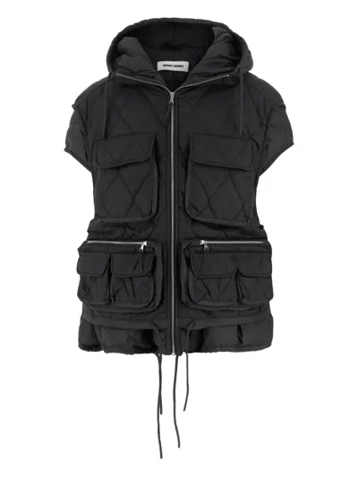 Ienki Ienki Nylon Padded Vest With Adjustable Hem In Black
