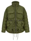 Ienki Ienki High Neck Padded Nylon Jacket In Green