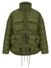 Ienki Ienki High Neck Padded Nylon Jacket In Green