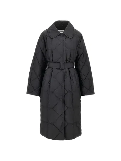 Ienki Ienki Ennio Quilted Belted Coat In Black