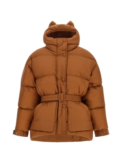 Ienki Ienki Fox Michlin Belted Down Jacket In 브라운