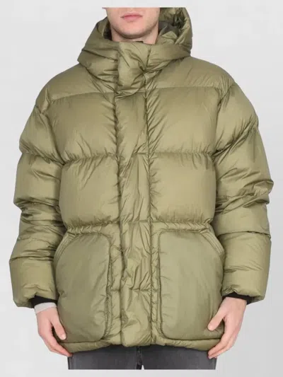 Ienki Ienki Hooded Down Jacket Michlin Quilted Design In Green