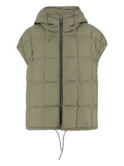 Ienki Ienki Hooded Quilted Vest In Green