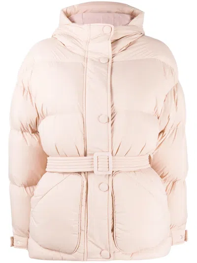 Ienki Ienki Michlin Quilted Polished Shell Hooded Down Jacket In Pink