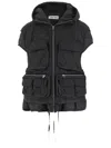 Ienki Ienki Nylon Padded Vest With Adjustable Hem In Black