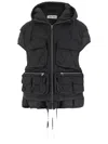 Ienki Ienki Nylon Padded Vest With Adjustable Hem In Black