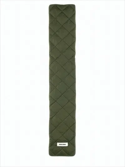 Ienki Ienki Quilted Padded Scarf With Diamond Pattern Stitching In Green