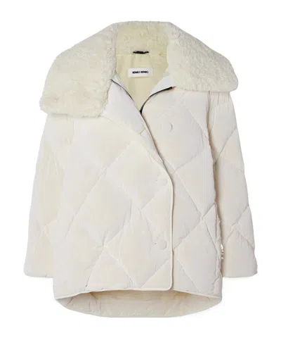 Ienki Ienki Shearling Trimmed Quilted Shell Down Jacket In Neutral