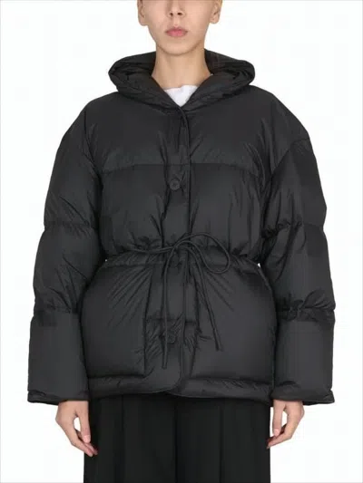 Ienki Ienki Voluminous Quilted Black Down Jacket With Adjustable Waist
