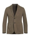 Iesse Man Blazer Military Green Size 46 Cotton, Elastane
