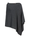 Iesse Woman Cape Charcoal Size 8 Polyamide, Wool, Viscose, Cashmere In Grey
