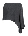 Iesse Woman Cape Charcoal Size 8 Polyamide, Wool, Viscose, Cashmere In Grey