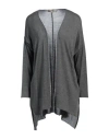 Iesse Woman Cardigan Charcoal Size 10 Virgin Wool, Acrylic In Grey