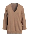 Iesse Woman Sweater Camel Size 10 Polyamide, Wool, Viscose, Cashmere In Beige