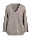 Iesse Woman Sweater Khaki Size 10 Polyamide, Wool, Viscose, Cashmere In Beige