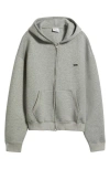 Iets Frans Boxy Scuba Knit Zip Hoodie In Gray