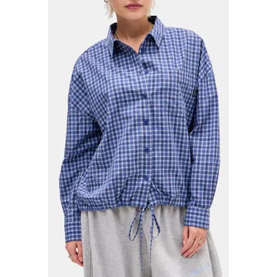 Iets Frans Bubble Hem Shirt In Blue