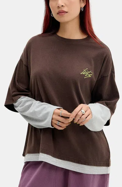Iets Frans Double Layer T-shirt In Brown