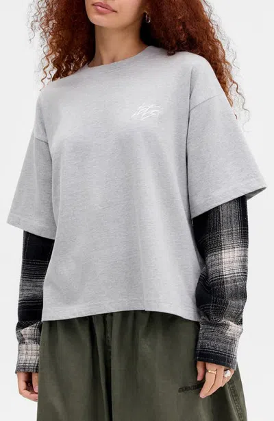 Iets Frans Double Layer T-shirt In Gray