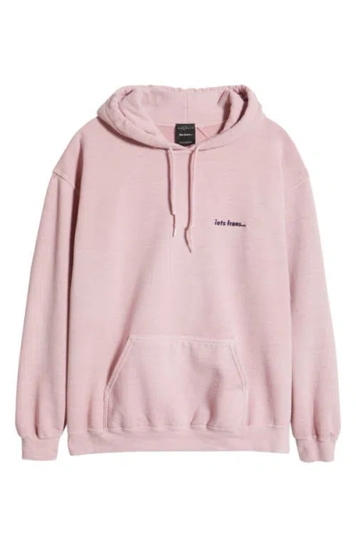 Iets Frans Embroidered Logo Hoodie In Soft Pink
