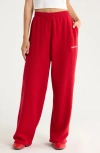 Iets Frans Harri Baggy Wide Leg Joggers In Red
