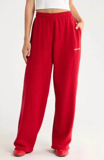 Iets Frans Harri Baggy Wide Leg Joggers In Red