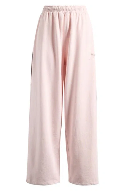 Iets Frans Harri Cotton Fleece Wide Leg Sweatpants In Whisper Pink