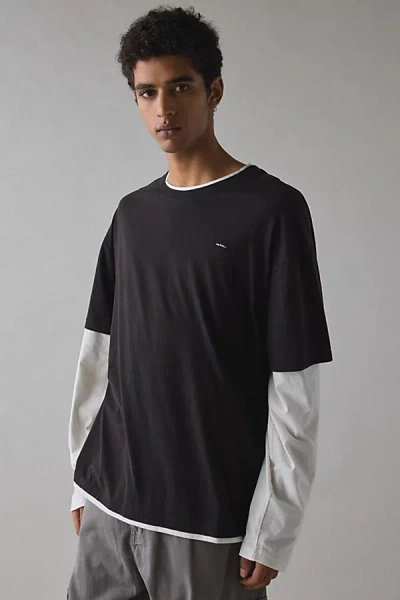 Iets Frans . … Double Layer Long Sleeve Tee In Black, Men's At Urban Outfitters