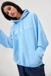 Iets Frans . … Embroidered Big Logo Hoodie Sweatshirt In Sky At Urban Outfitters