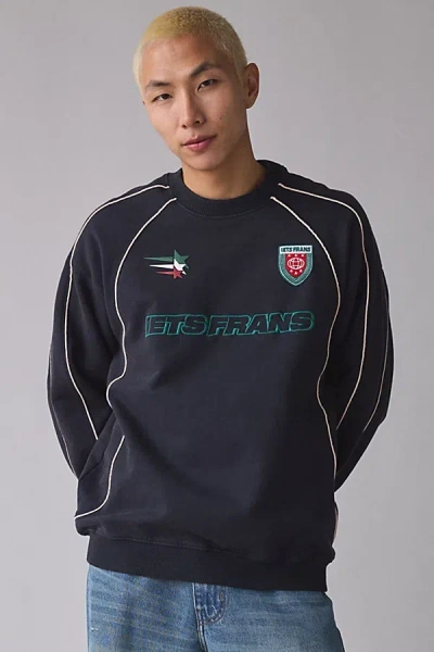 Iets Frans . … Piping Trim Embroidered Soccer Crew Neck Sweatshirt In Black, Men's At Urban
