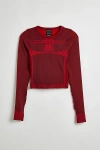 Iets Frans . … Seamless Tie-back Long Sleeve Top In Maroon At Urban Outfitters