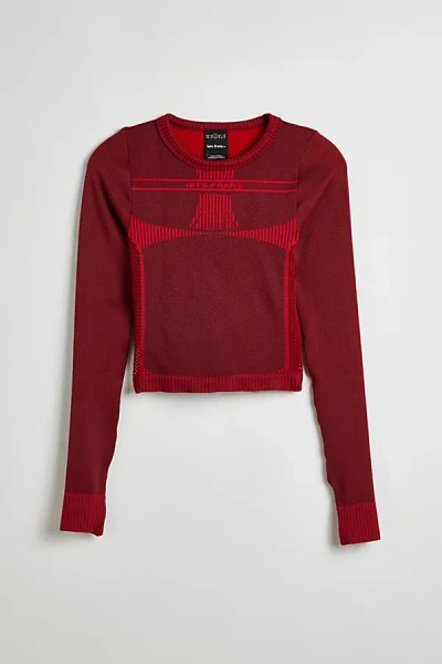 Iets Frans . … Seamless Tie-back Long Sleeve Top In Maroon At Urban Outfitters In Maroon
