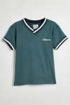 Iets Frans . … Taped V-neck Baby Tee In Dark Green At Urban Outfitters