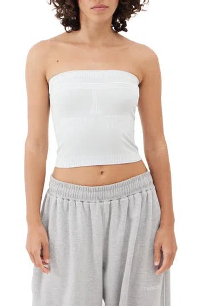 Iets Frans Lara Knit Crop Tube Top In Light Grey
