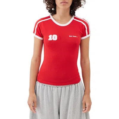 Iets Frans Mia Football Baby Tee In Red