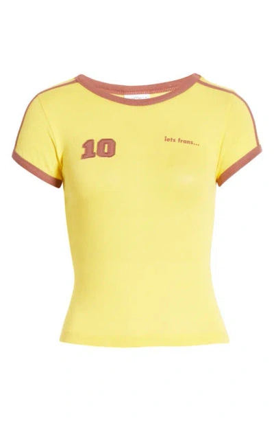 Iets Frans Mia Football Baby Tee In Yellow ModeSens