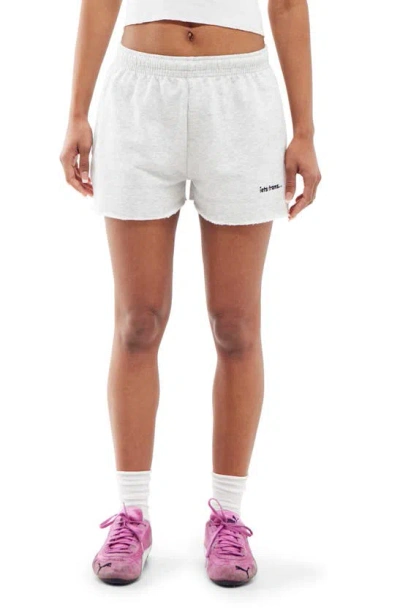 Iets Frans Mini Cotton Jogger Shorts In Grey Marl