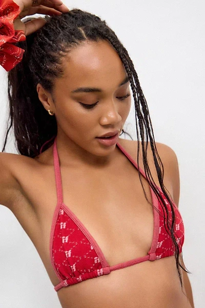 Iets Frans . Monogram Triangle Bikini Top In Red, Women's At Urban Outfitters