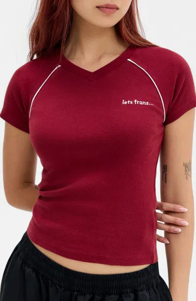 Iets Frans Piped Raglan Baby T-shirt In Red