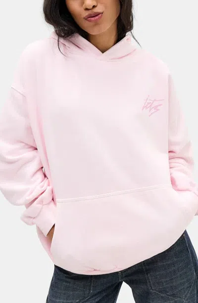 Iets Frans Script Cotton Hoodie In Pink