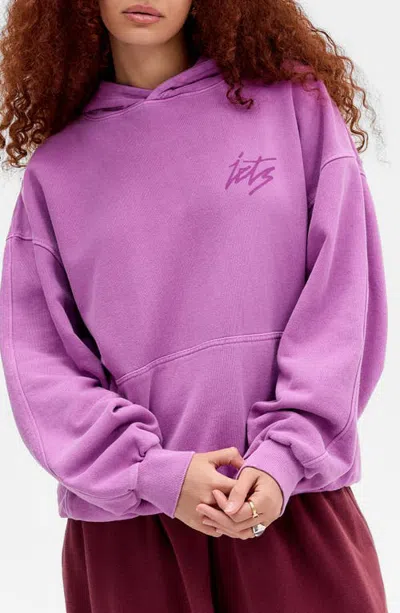 Iets Frans Script Cotton Hoodie In Purple
