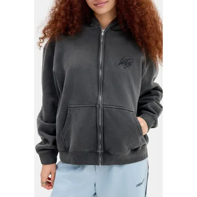 Iets Frans Script Full Zip Hoodie In Gray