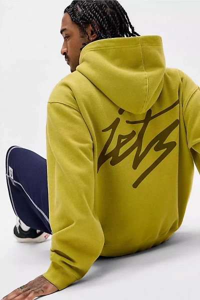 Iets Frans . Script Logo Washed Zip-up Hoodie Sweatshirt In Washed Yellow, Men's At Urban Outfitters