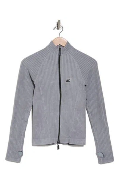 Iets Frans Shrunken Ribbed Jacket In Grey